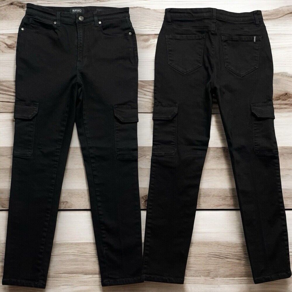 Buffalo David Bitton Leilah Semi High Rise Skinny Women’s Black Cargo Jeans